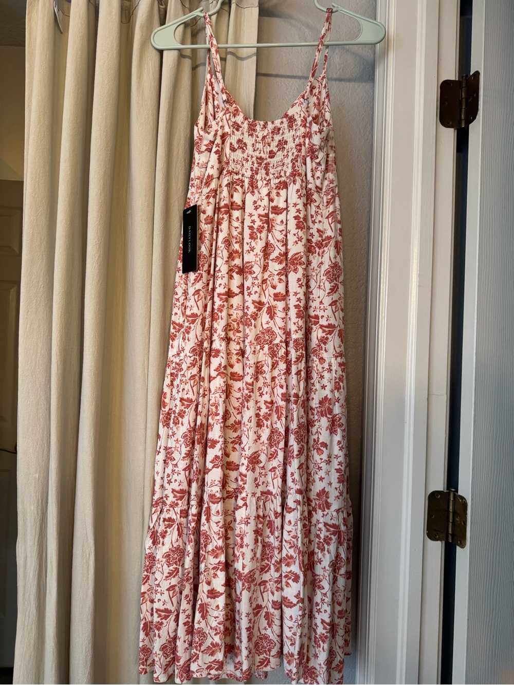 BE COOL Red Floral Tiered Maxi Skirt